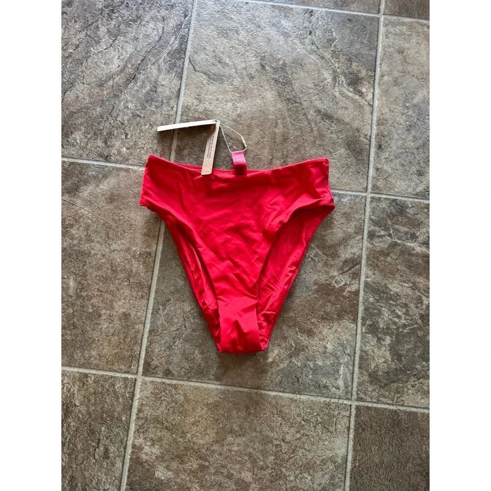 Skims Signature Swim Mid Waist Bottom Ruby Size XXS